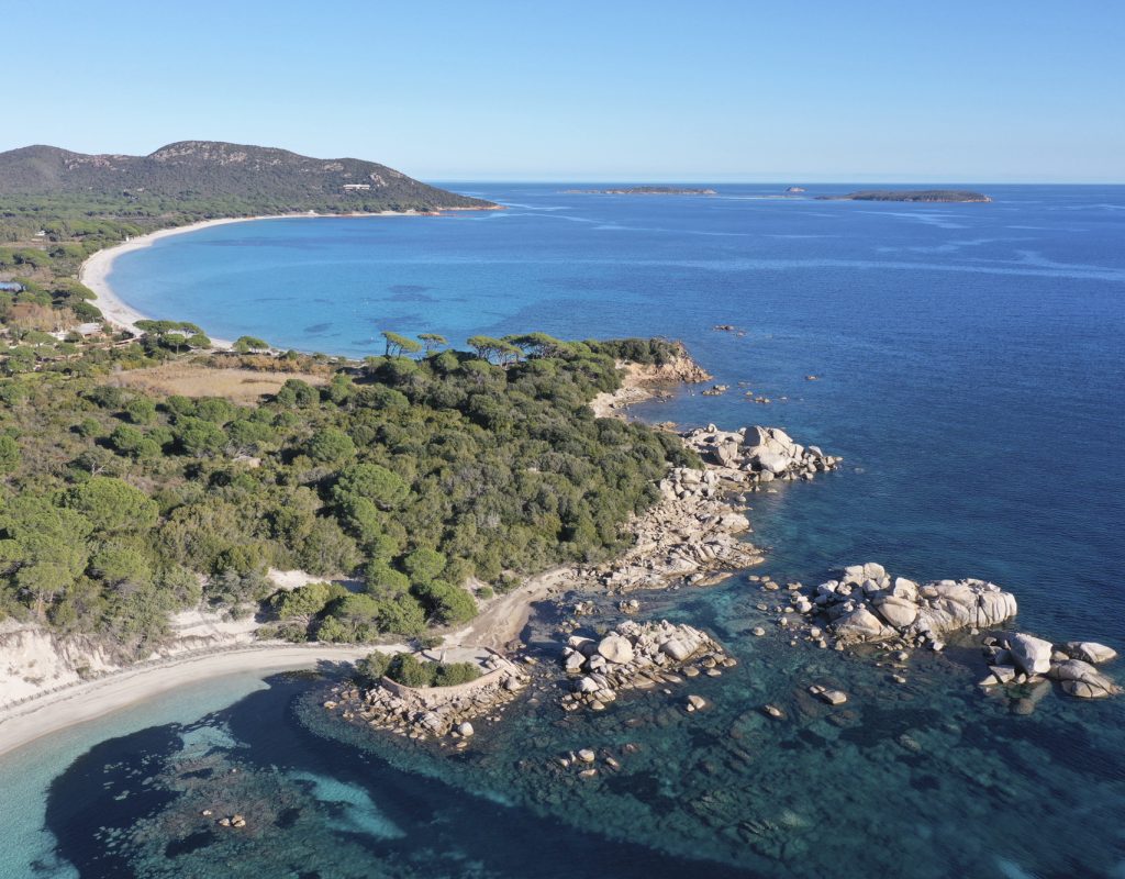 Vue de la plage de Tamaricciu